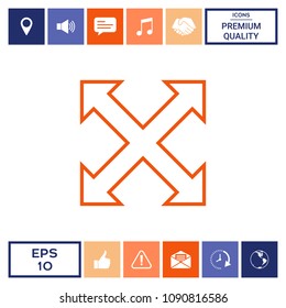 Extend, resize, enlarge line icon