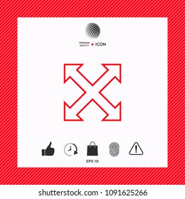 Extend, resize, enlarge line icon