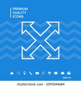 Extend, resize, enlarge line icon