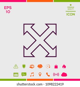 Extend, resize, enlarge line icon