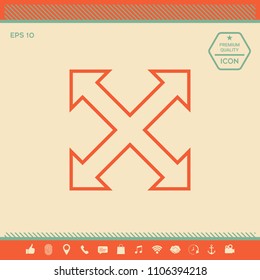 Extend, resize, enlarge line icon