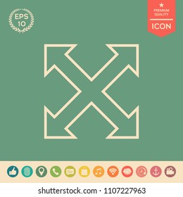 Extend, resize, enlarge line icon