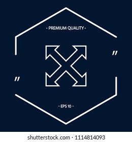 Extend, resize, enlarge line icon