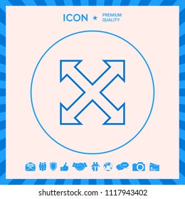 Extend, resize, enlarge line icon