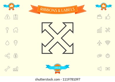 Extend, resize, enlarge line icon