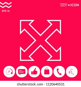 Extend, resize, enlarge line icon