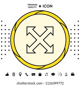 Extend, resize, enlarge line icon