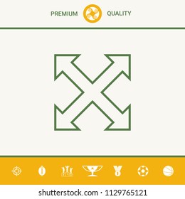 Extend, resize, enlarge line icon