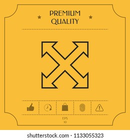 Extend, resize, enlarge line icon