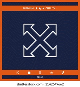 Extend, resize, enlarge line icon