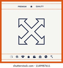 Extend, resize, enlarge line icon