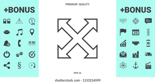 Extend, resize, enlarge line icon