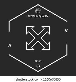 Extend, resize, enlarge line icon