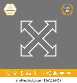 Extend, resize, enlarge line icon