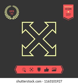 Extend, resize, enlarge line icon