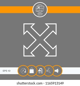Extend, resize, enlarge line icon