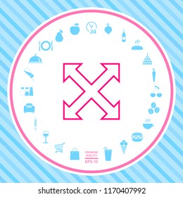 Extend, resize, enlarge line icon