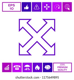 Extend, resize, enlarge line icon