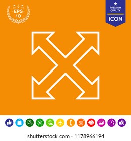 Extend, resize, enlarge line icon