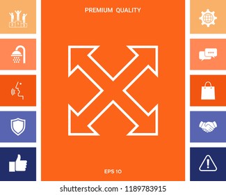 Extend, resize, enlarge line icon
