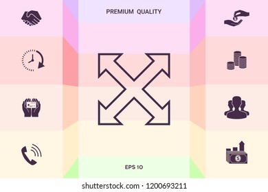 Extend, resize, enlarge line icon