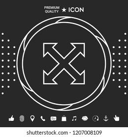 Extend, resize, enlarge line icon