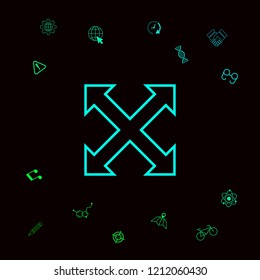 Extend, resize, enlarge line icon