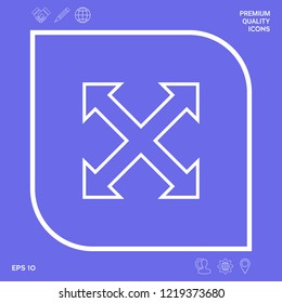 Extend, resize, enlarge line icon. Graphic elements for your design