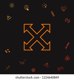 Extend, resize, enlarge line icon. Graphic elements for your design