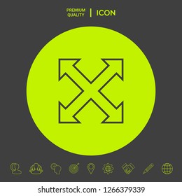Extend, resize, enlarge line icon. Graphic elements for your design