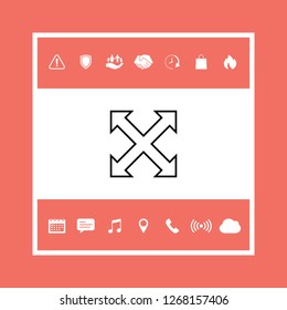 Extend, resize, enlarge line icon. Graphic elements for your design