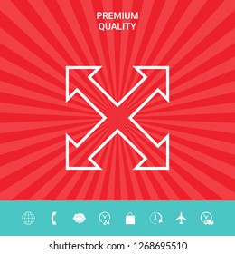 Extend, resize, enlarge line icon. Graphic elements for your design