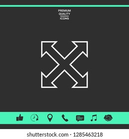 Extend, resize, enlarge line icon. Graphic elements for your design