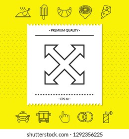 Extend, resize, enlarge line icon. Graphic elements for your design