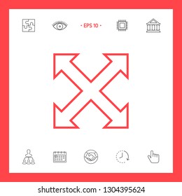Extend, resize, enlarge line icon. Graphic elements for your design