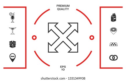 Extend, resize, enlarge line icon. Graphic elements for your design