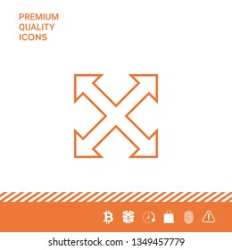Extend, resize, enlarge line icon. Graphic elements for your design
