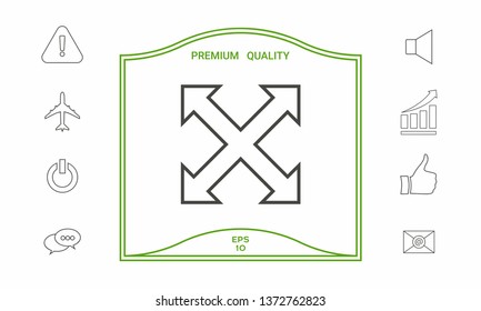 Extend, resize, enlarge line icon. Graphic elements for your design