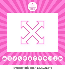Extend, resize, enlarge line icon