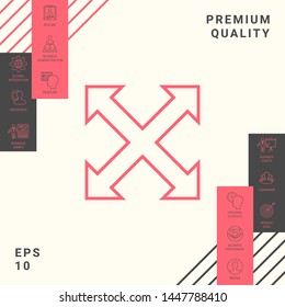 Extend, resize, enlarge line icon. Graphic elements for your design