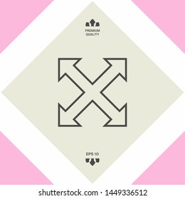 Extend, resize, enlarge line icon. Graphic elements for your design