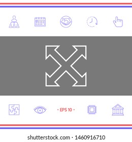 Extend, resize, enlarge line icon. Graphic elements for your design