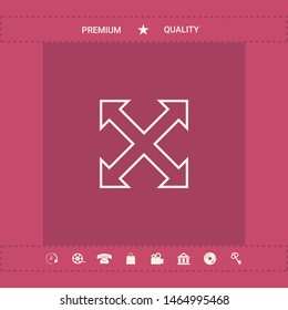 Extend, resize, enlarge line icon. Graphic elements for your design