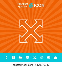 Extend, resize, enlarge line icon. Graphic elements for your design