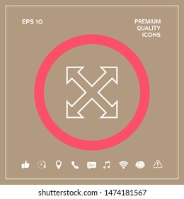 Extend, resize, enlarge line icon. Graphic elements for your design