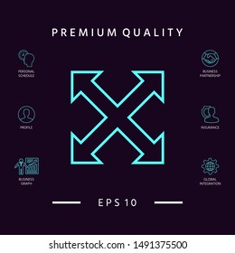 Extend, resize, enlarge line icon. Graphic elements for your design