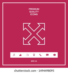 Extend, resize, enlarge line icon. Graphic elements for your design