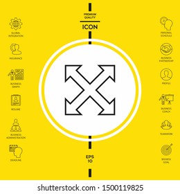 Extend, resize, enlarge line icon. Graphic elements for your design