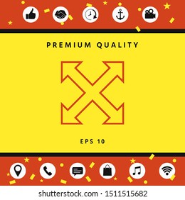 Extend, resize, enlarge line icon. Graphic elements for your design