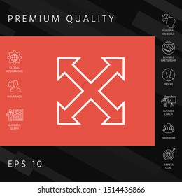 Extend, resize, enlarge line icon. Graphic elements for your design